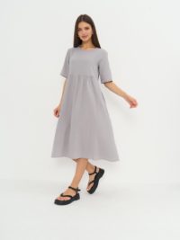 Платье из льна серое — изображение 3