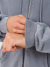 Худи на молнии вареное серое — изображение 5